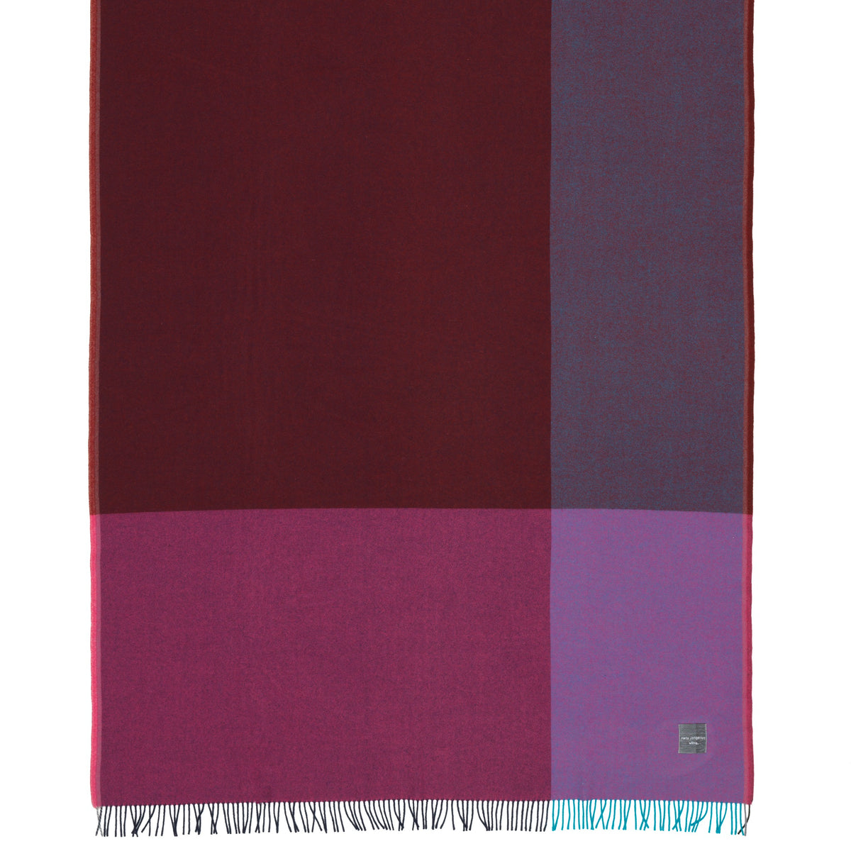 Vitra Colour Block Blanket von Hella Jongerius Wolldecke bordeaux - blau