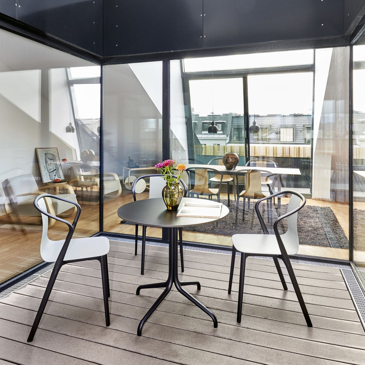 Vitra Belleville Chair Stuhl Kunststoff / Holz stapelbar Indoor & Outdoor