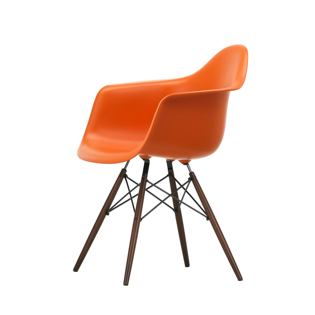 Vitra Eames Plastic Armchair DAW RE Ahorn dunkel Kunststoff recycelt