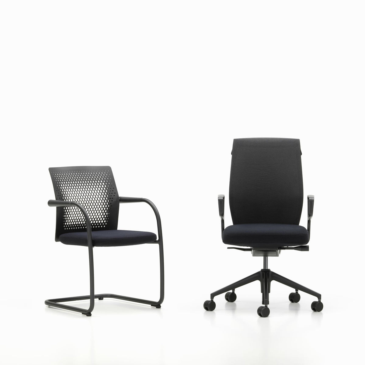 Vitra ID Visitor Air Freischwinger Kunststoffrücken gelocht wahlweise stapelbar