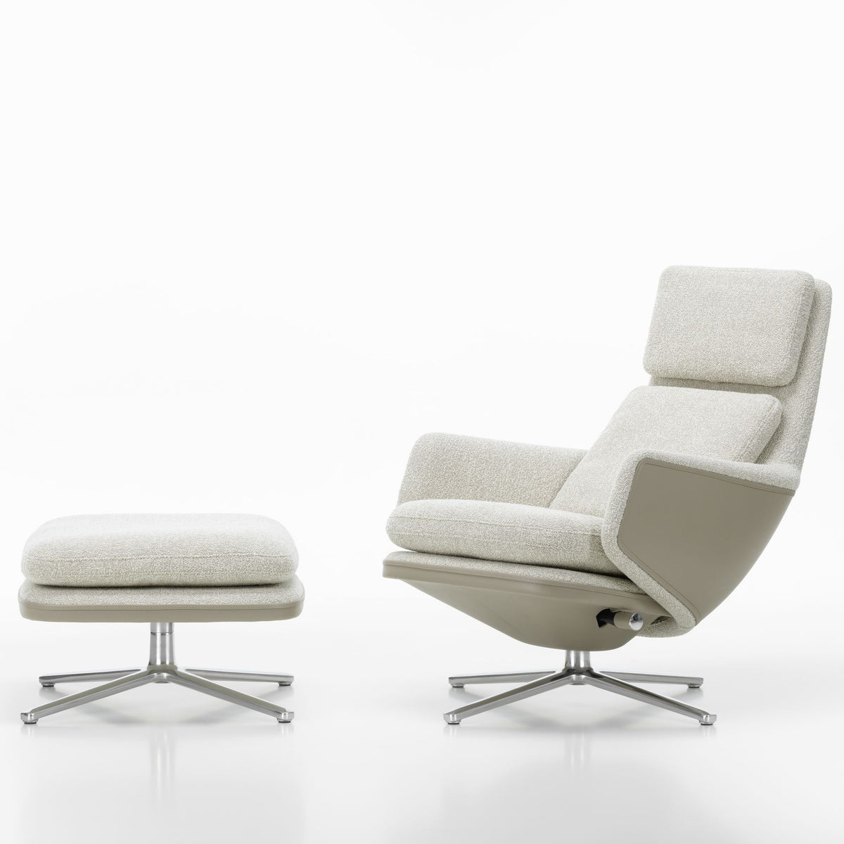 Vitra Grand Relax Loungesessel drehbar mit Ottoman hoher Sessel & Hocker