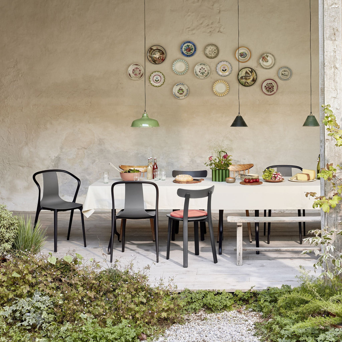 Vitra Belleville Chair Stuhl Kunststoff / Holz stapelbar Indoor & Outdoor
