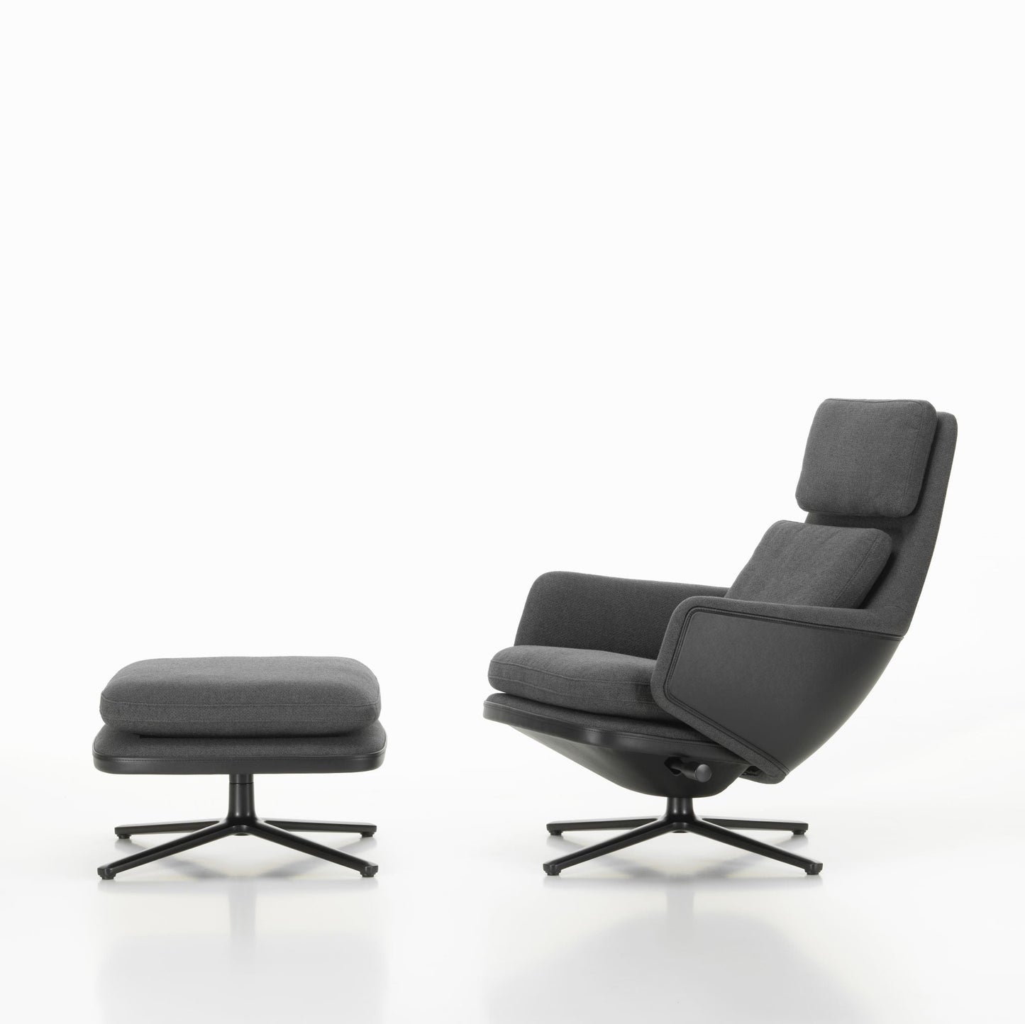 Vitra Grand Relax Loungesessel drehbar mit Ottoman hoher Sessel & Hocker