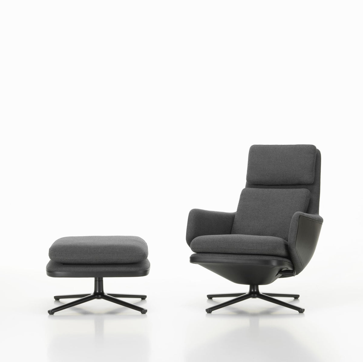 Vitra Grand Relax Loungesessel drehbar mit Ottoman hoher Sessel & Hocker