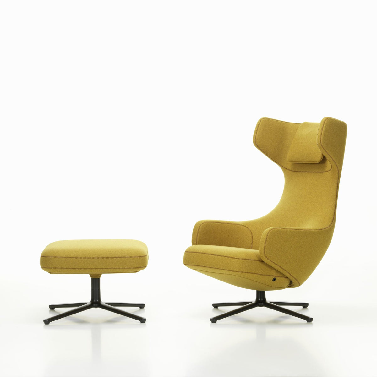 Vitra Grand Repos Loungesessel drehbar mit Ottoman Ohrensessel & Hocker