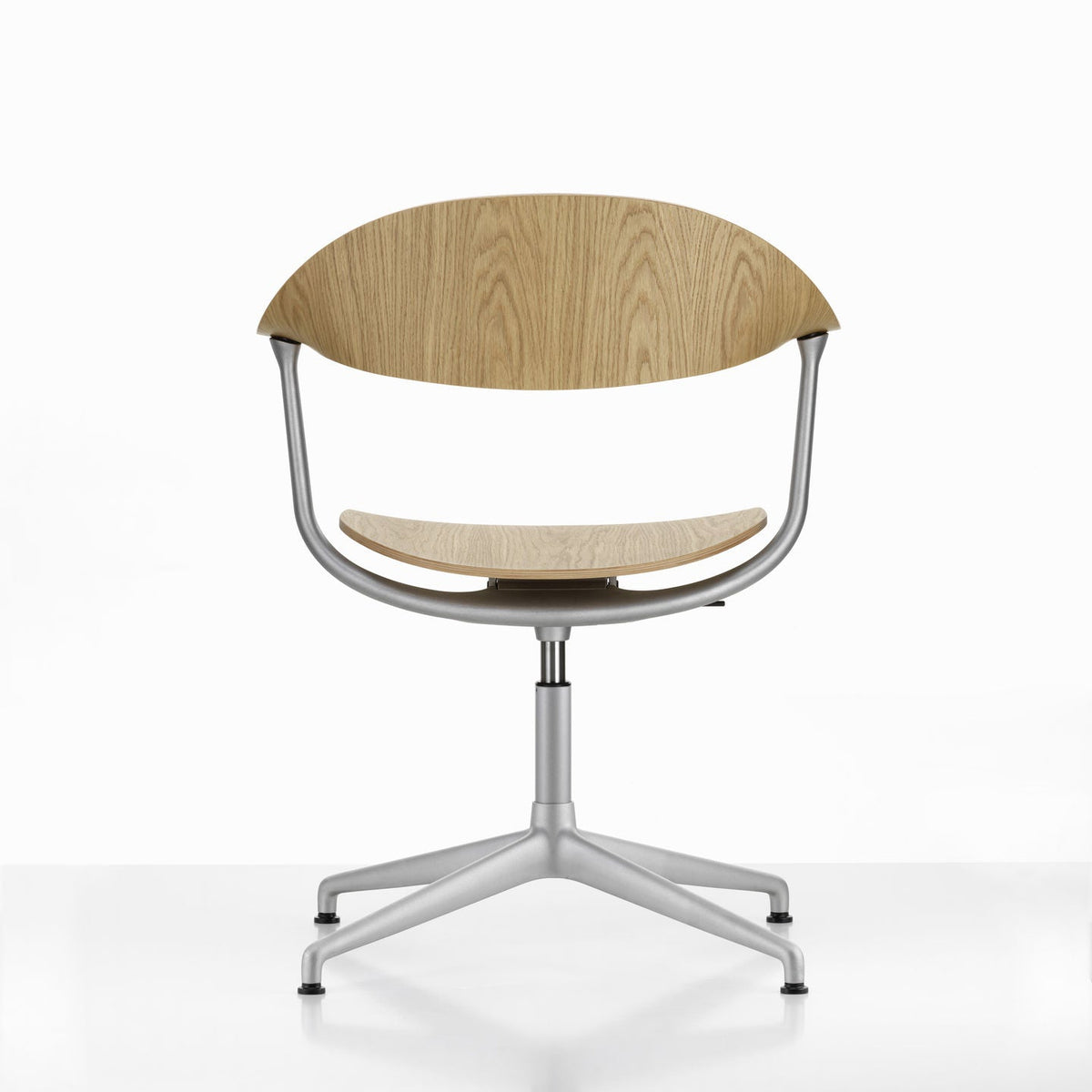 Vitra Mynt Bürostuhl Eiche natur 4-Stern-Aluminiumfuß