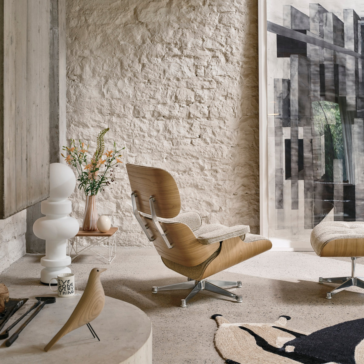 Vitra Eames House Bird Dekofigur Vogel Eschenholz cotton white