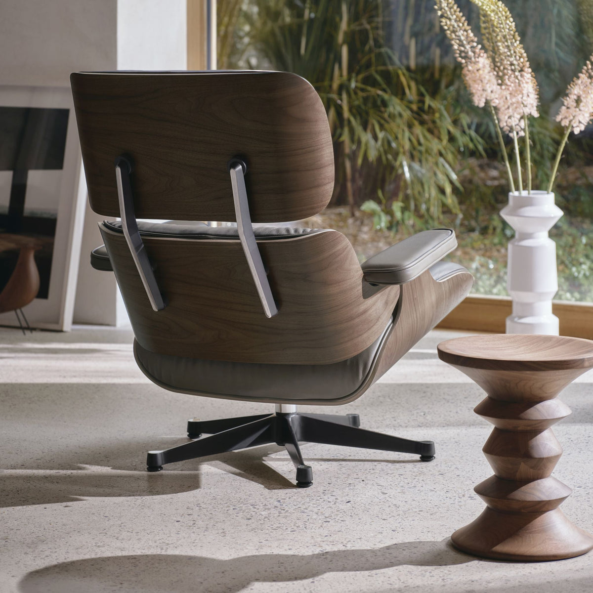 Vitra Eames Lounge Chair & Ottoman Sessel mit Hocker Leder/Palisander