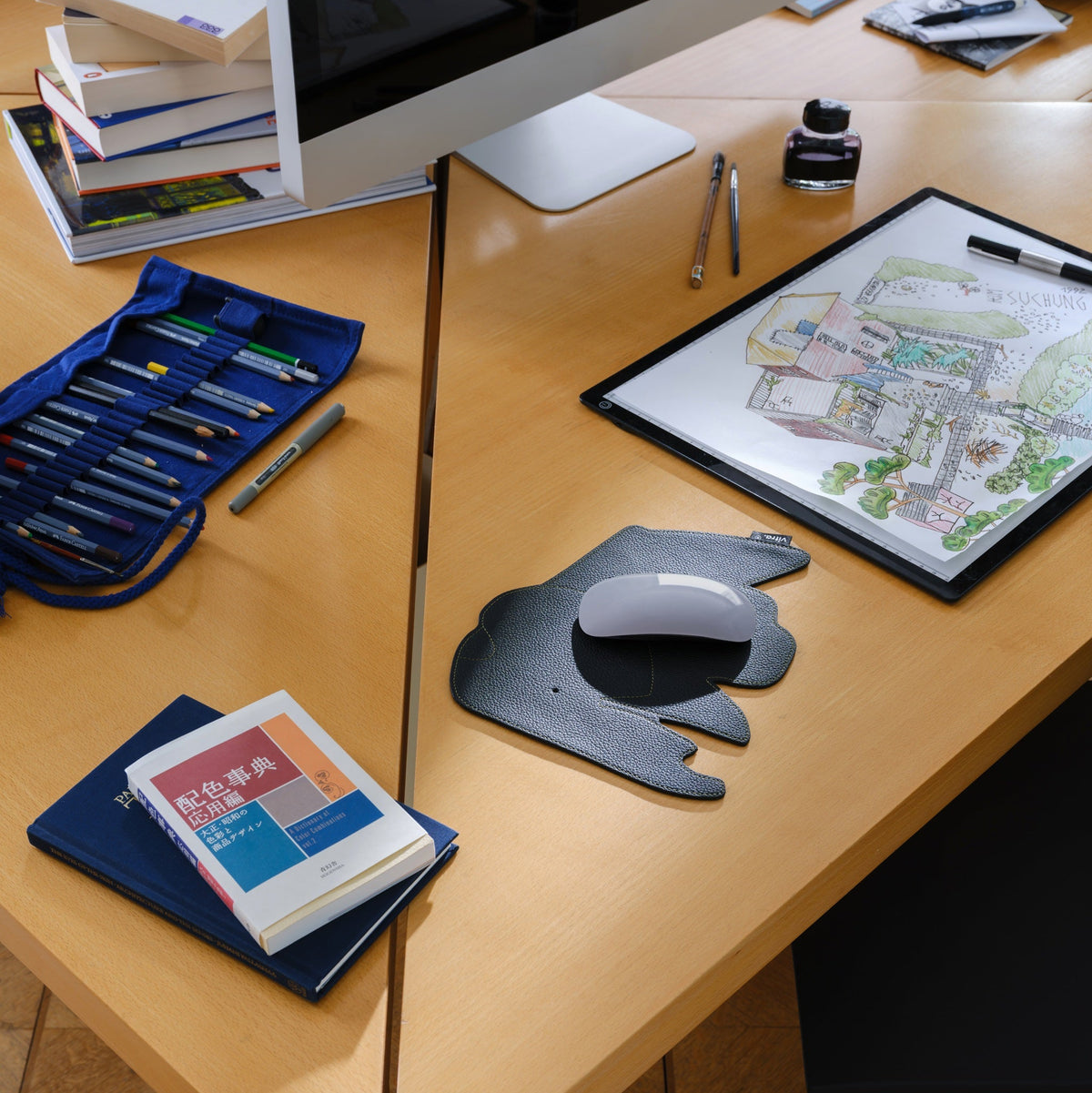 Vitra Eames Elephant Pad Mousepad Leder nero