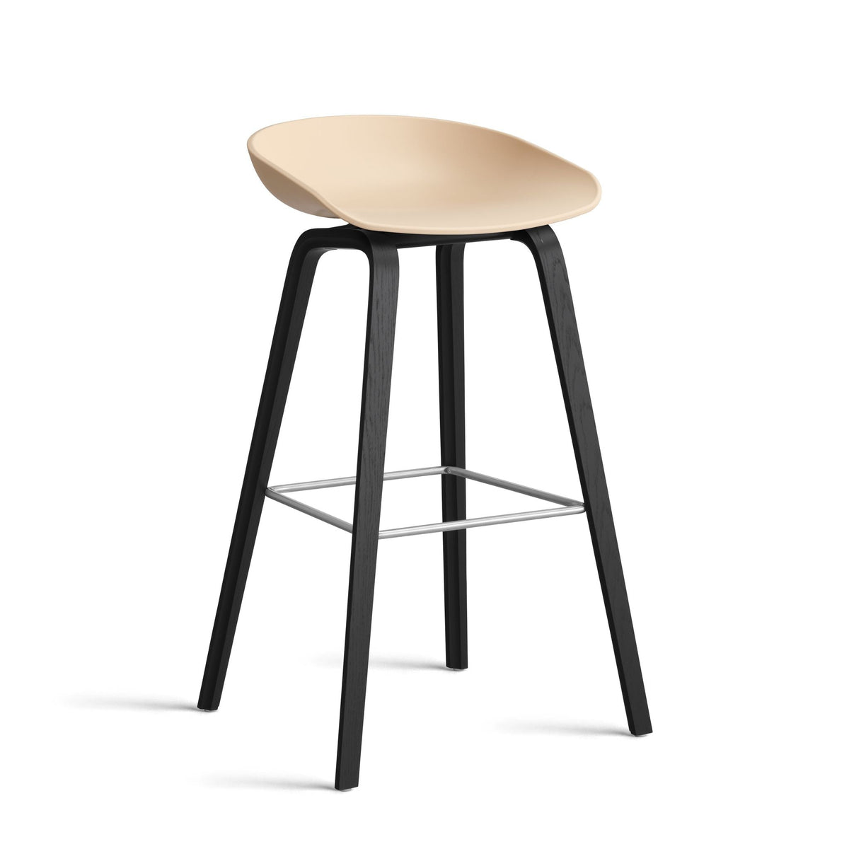 Hay AAS 32 Barhocker – Sitz Kunststoff recycelt Gestell Eiche/Nussbaum