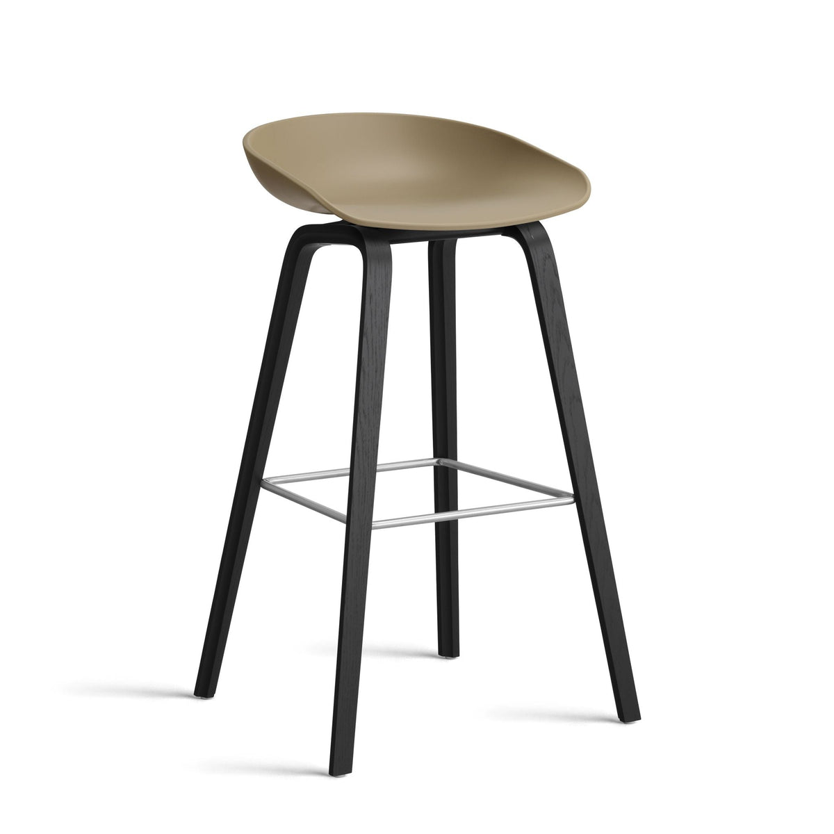 Hay AAS 32 Barhocker – Sitz Kunststoff recycelt Gestell Eiche/Nussbaum