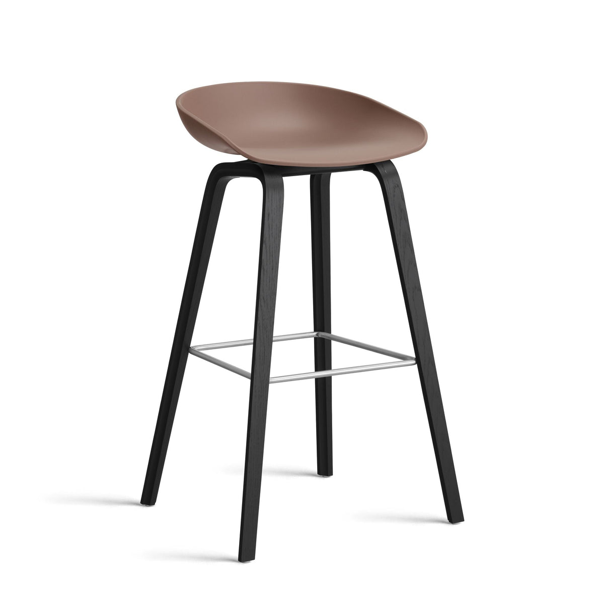 Hay AAS 32 Barhocker – Sitz Kunststoff recycelt Gestell Eiche/Nussbaum