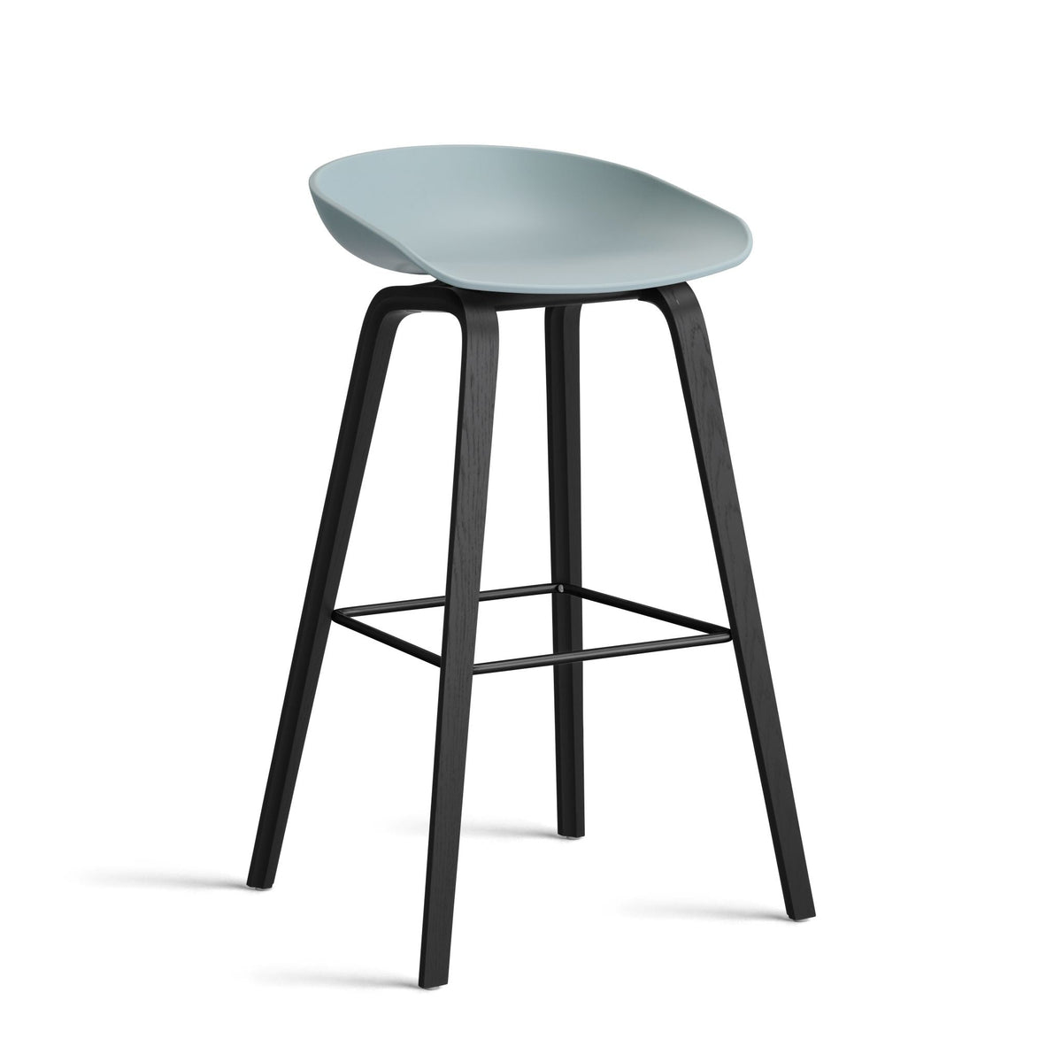 Hay AAS 32 Barhocker – Sitz Kunststoff recycelt Gestell Eiche/Nussbaum