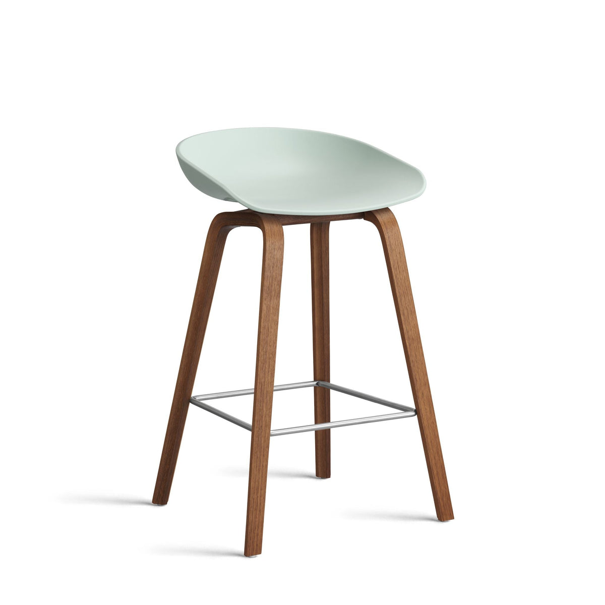 Hay AAS 32 Barhocker – Sitz Kunststoff recycelt Gestell Eiche/Nussbaum