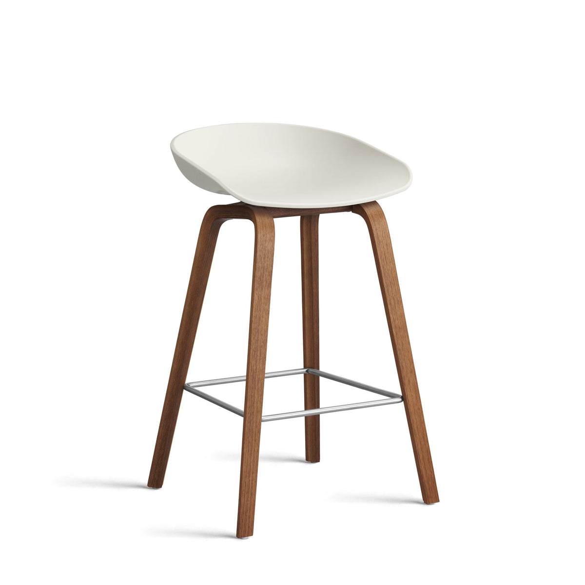Hay AAS 32 Barhocker – Sitz Kunststoff recycelt Gestell Eiche/Nussbaum