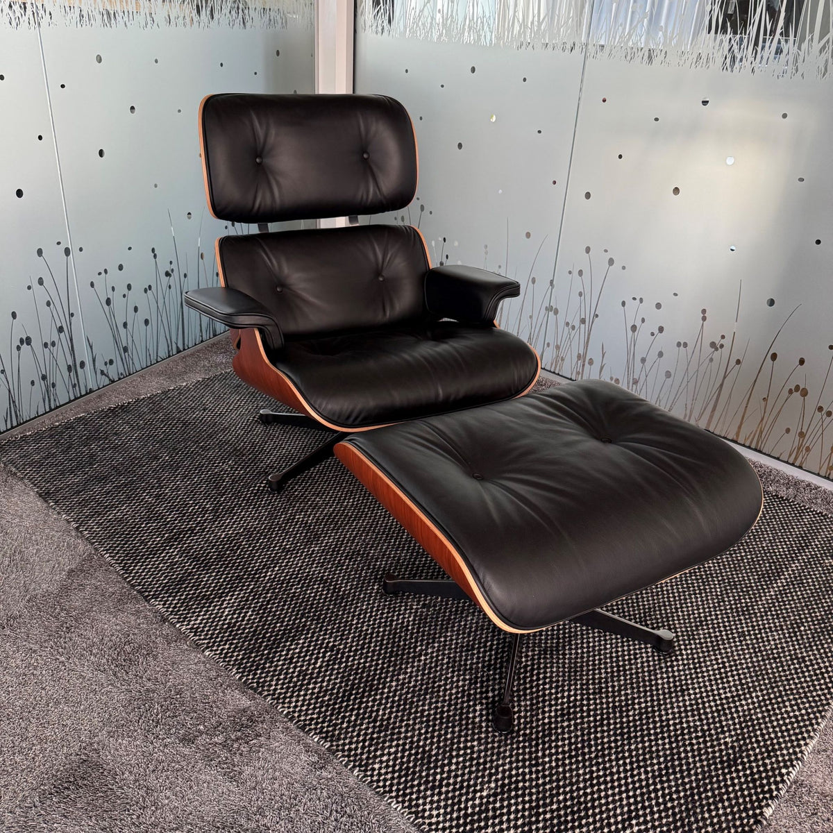 Vitra Eames Lounge Chair & Ottoman Sessel mit Hocker Leder/Palisander