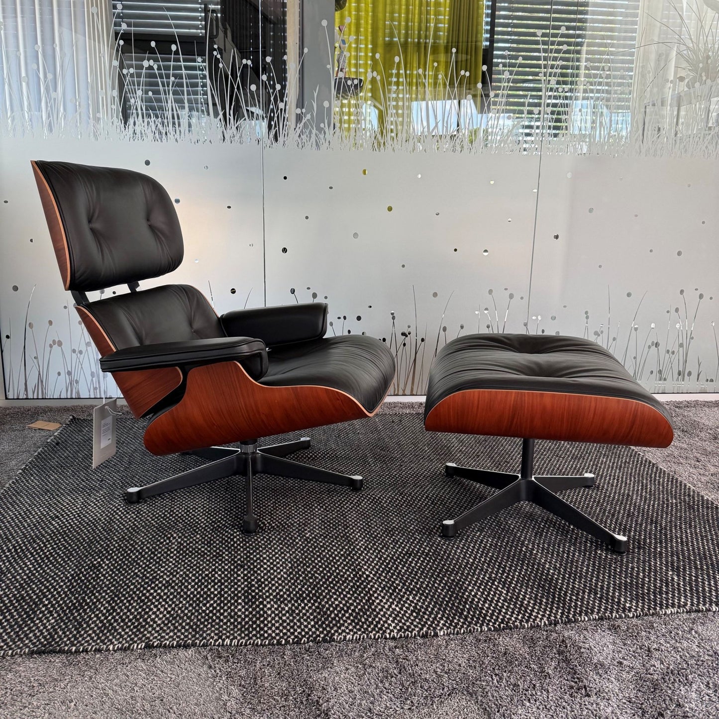 Vitra Eames Lounge Chair & Ottoman Sessel mit Hocker Leder/Palisander