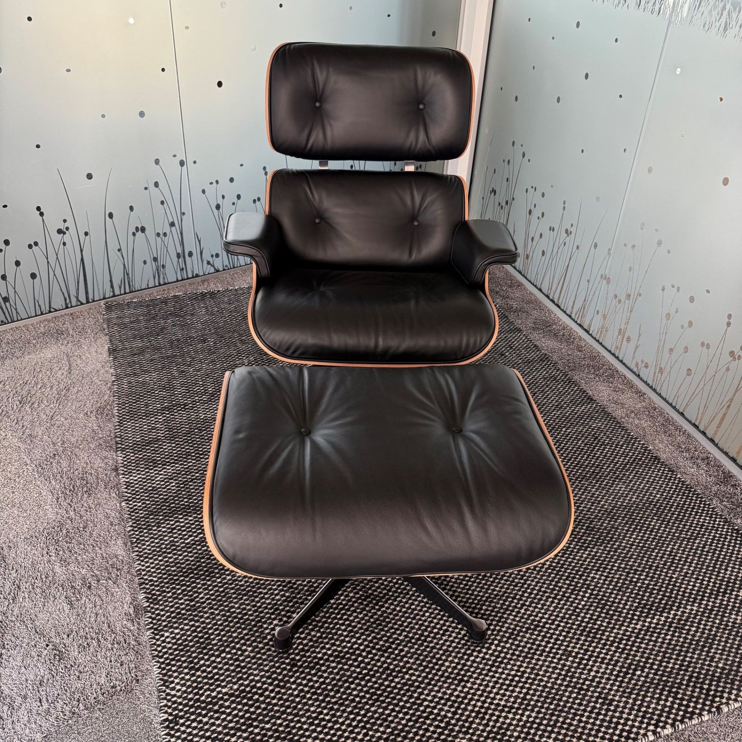 Vitra Eames Lounge Chair & Ottoman Sessel mit Hocker Leder/Palisander