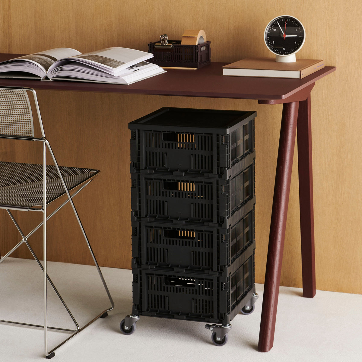 HAY Color Crate Wheels L large - Rollen (4er Set) gebremst für Klapp-Box
