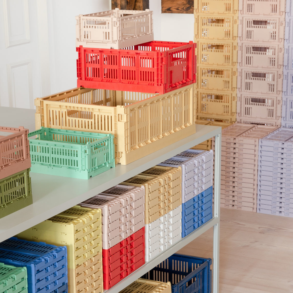 HAY Color Crate Korb Klapp-Box S small Kunststoff recycelt terracotta braun