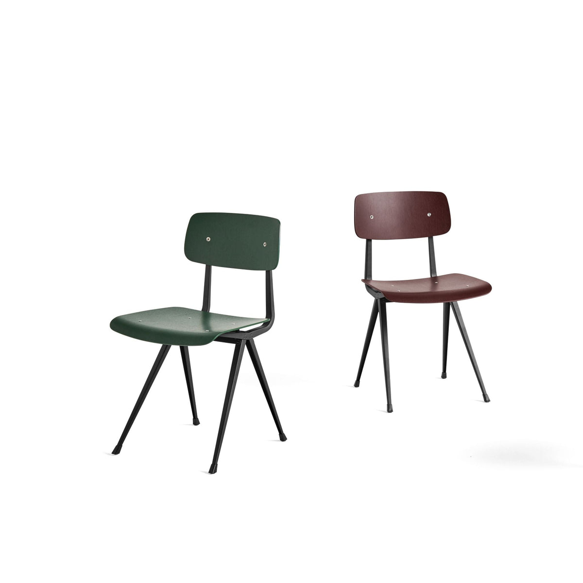 Hay Result Chair 4-Fuß-Stuhl Sitz & Rücken Sperrholz Eiche Stahlgestell