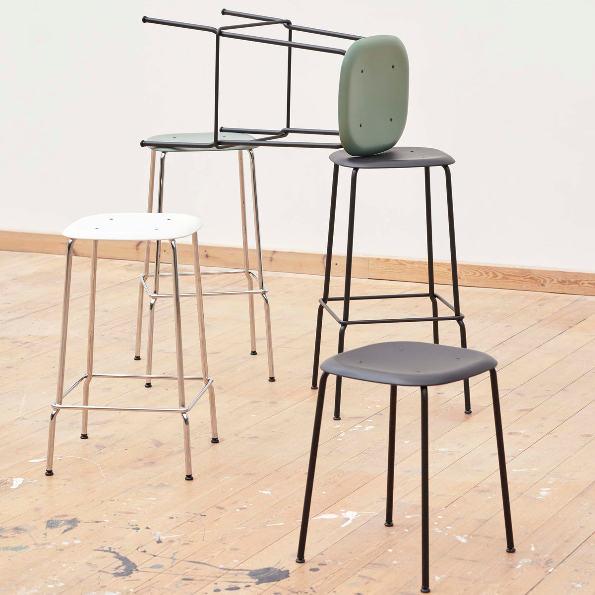 Hay Soft Edge 85 Barhocker - Sitz Kunststoff organisch geformt 4-Fuß