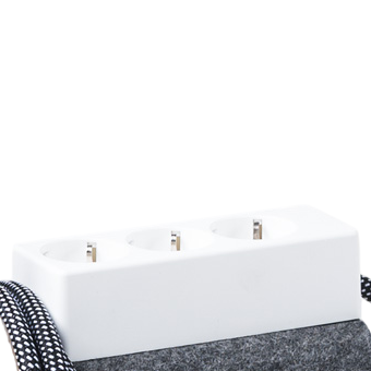 Njustudio Stromer 3fach Steckdose weiß Strommöbel mit Satteltasche