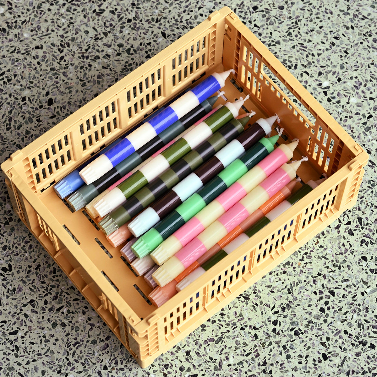 HAY Color Crate Korb Klapp-Box S small Kunststoff recycelt dusty yellow gelb