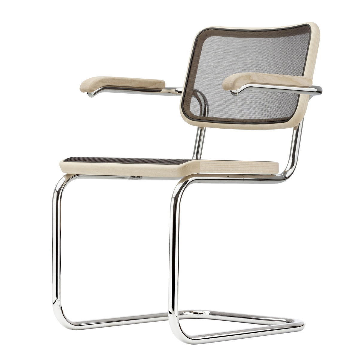 Thonet S 64 N Freischwinger Stuhl mit Armlehnen Sitz & Rücken Netz