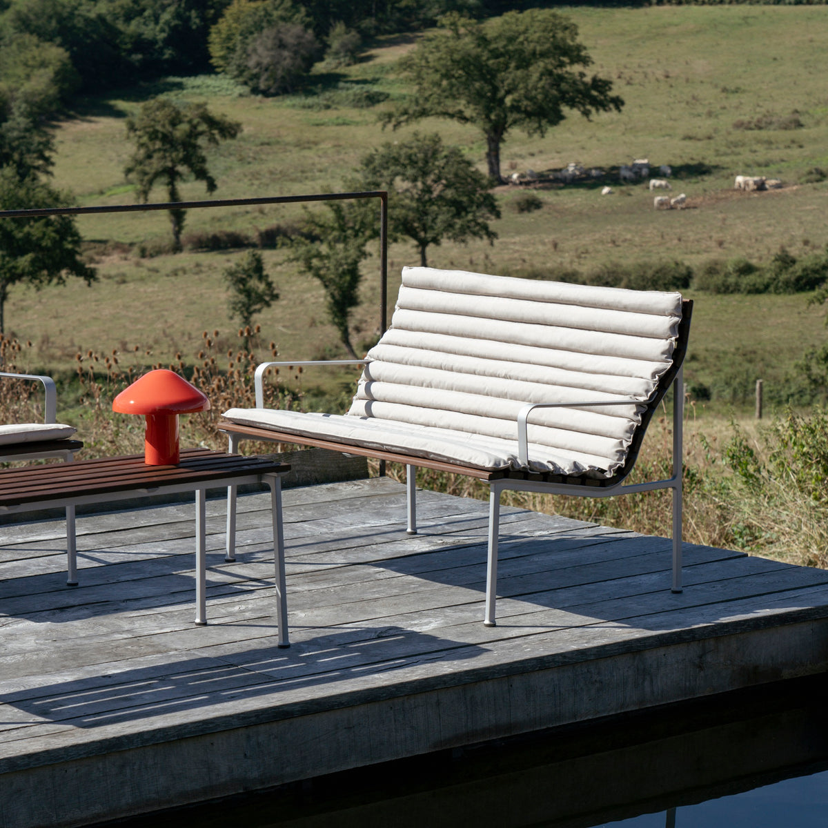 HAY Traverse Lounge Bench Outdoor Bank Esche geölt / Aluminium