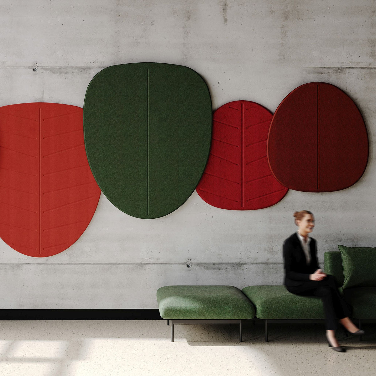 Bejot Alberi Wall IN wandmontiertes Akustikpaneel Blattform Schallabsorber
