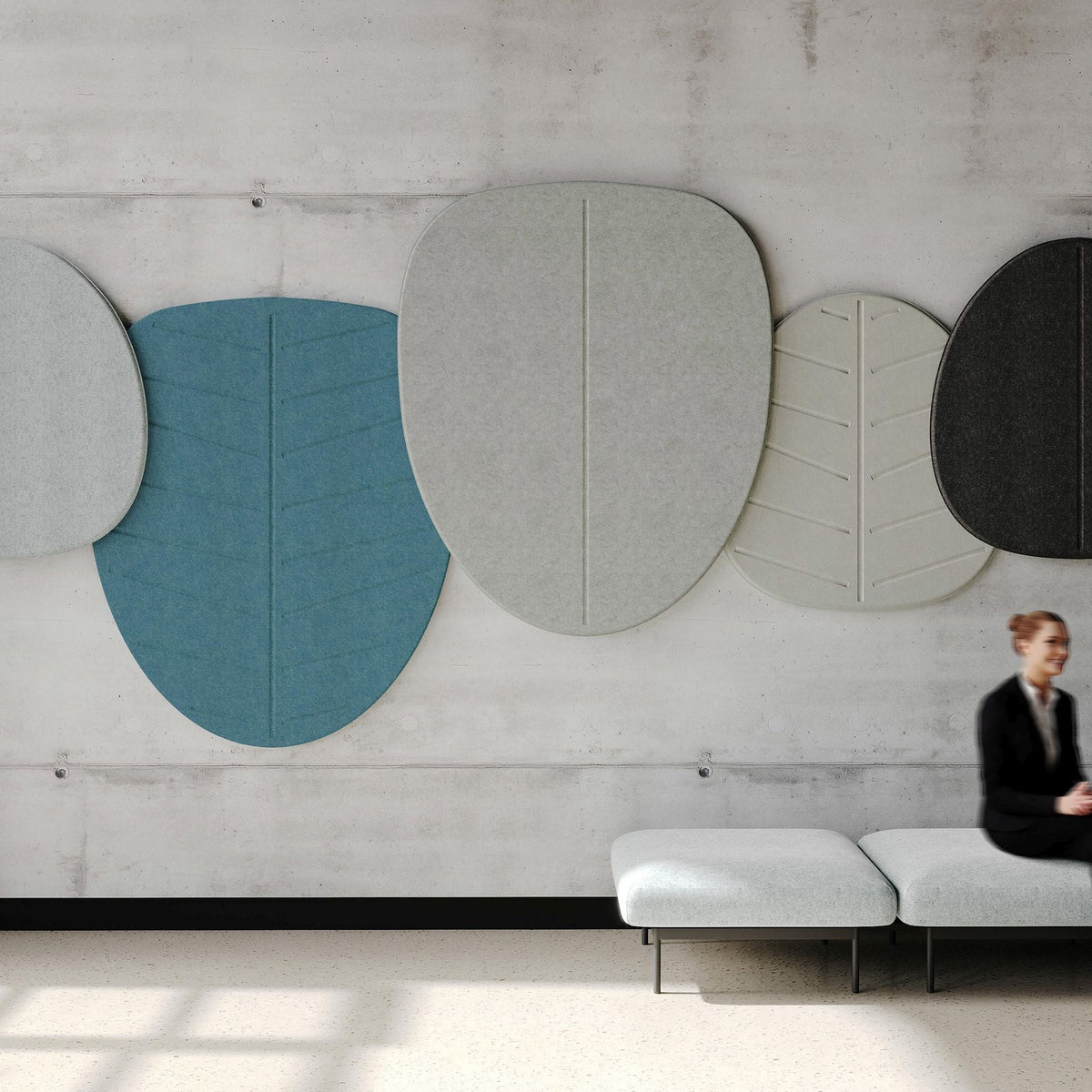 Bejot Alberi Wall IN wandmontiertes Akustikpaneel Blattform Schallabsorber