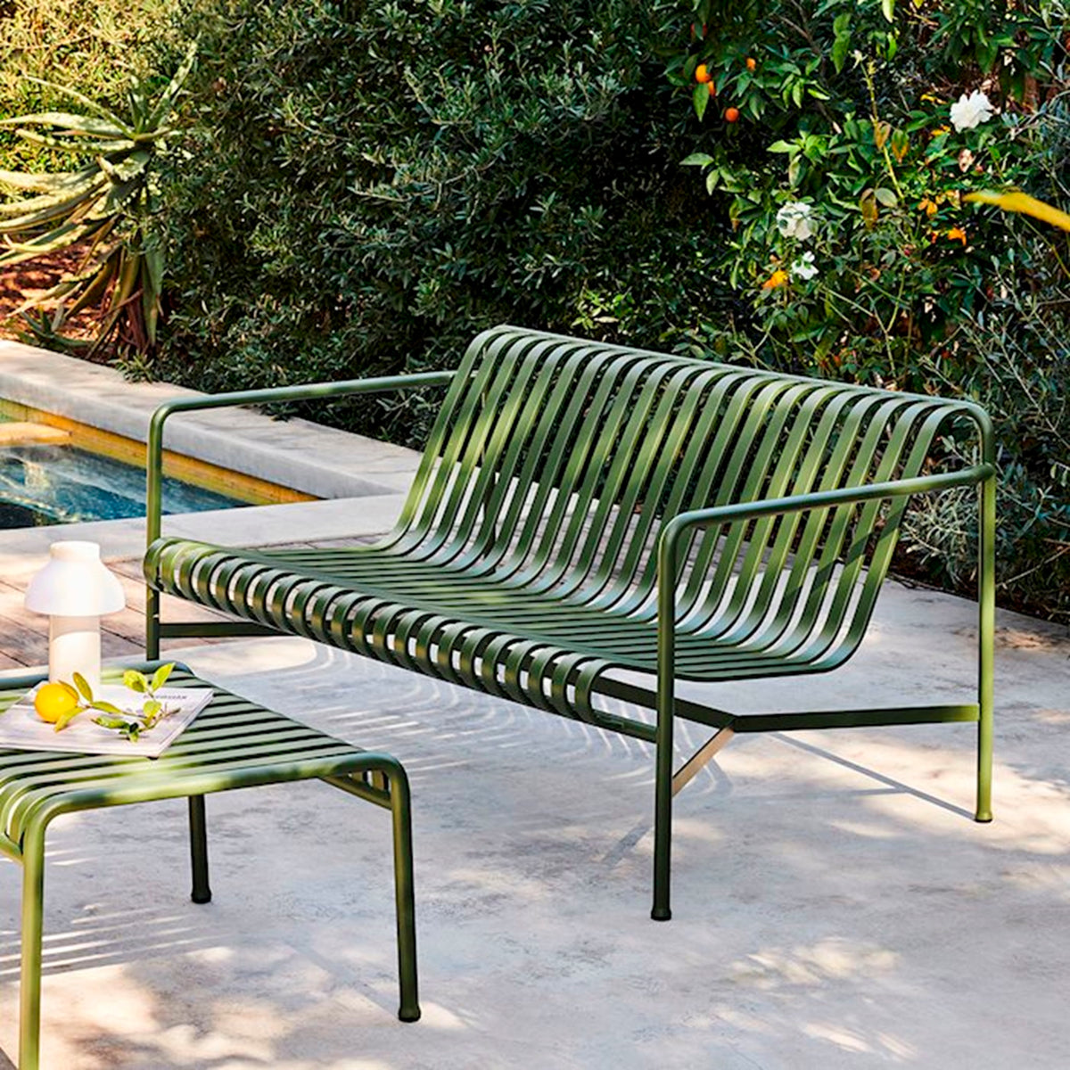 HAY Palissade Lounge Sofa Outdoor-Sitzbank mit Armlehnen