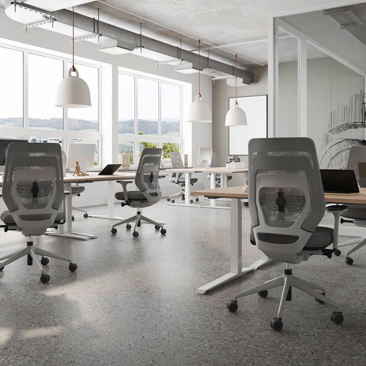 fm asiento Bürostuhl 3D Rücken Netzstrick Komfort - FASTLINE