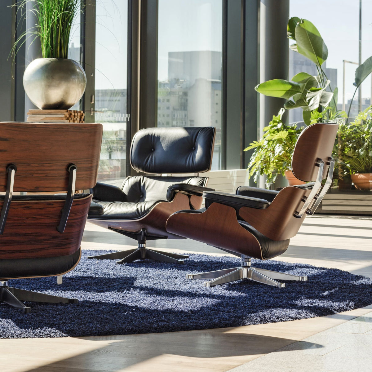 Vitra Eames Lounge Chair Relax-Sessel einzeln Stoff / Leder & Furnier