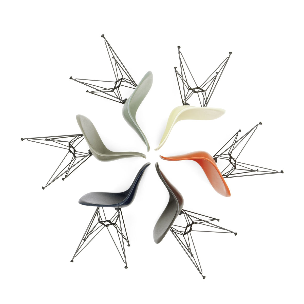 Vitra Eames Fiberglass Side Chair 4 Gestellvarianten & Sitzpolster optional