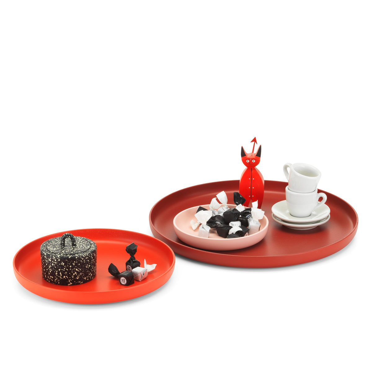 Vitra Trays im 3er-Set funktionale Tabletts Kunststoff 3farbig stapelbar