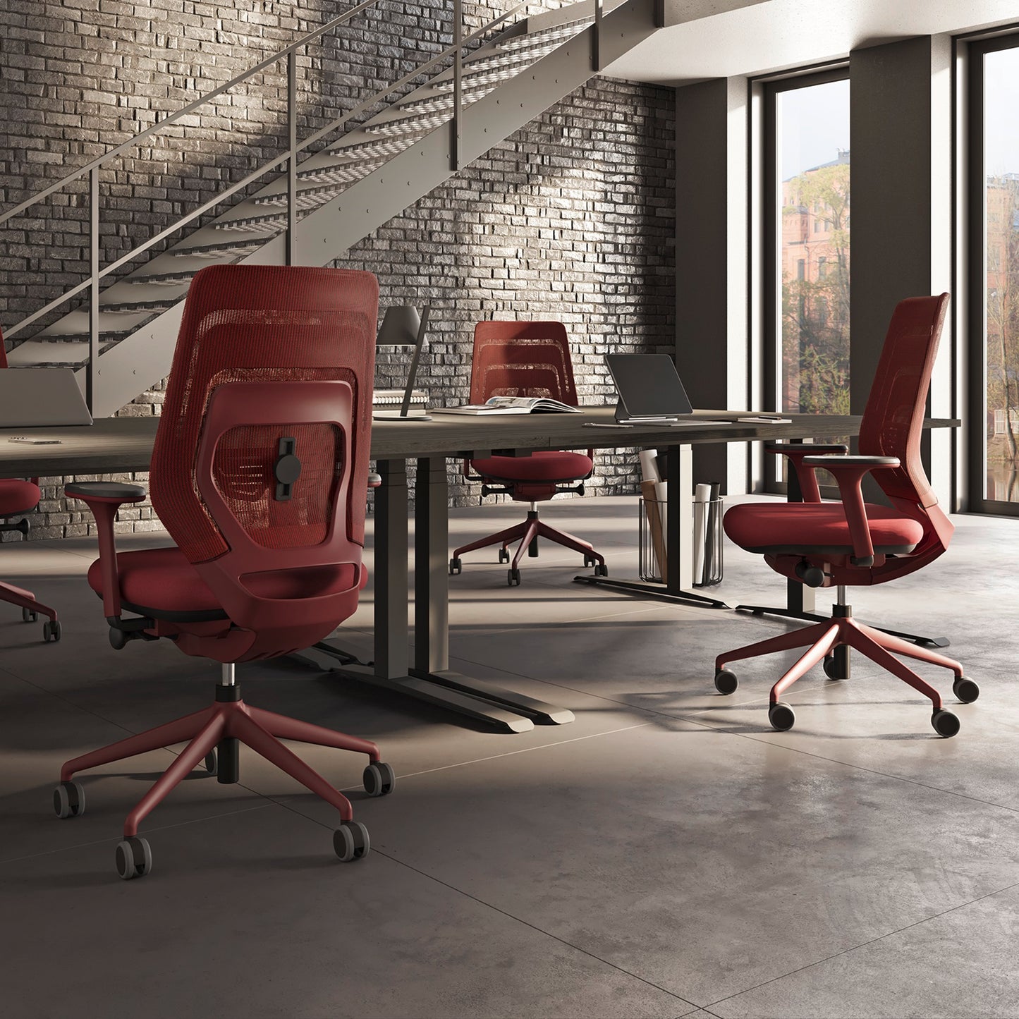 fm asiento Bürostuhl 3D Rücken Netzstrick transparent - konfigurierbar