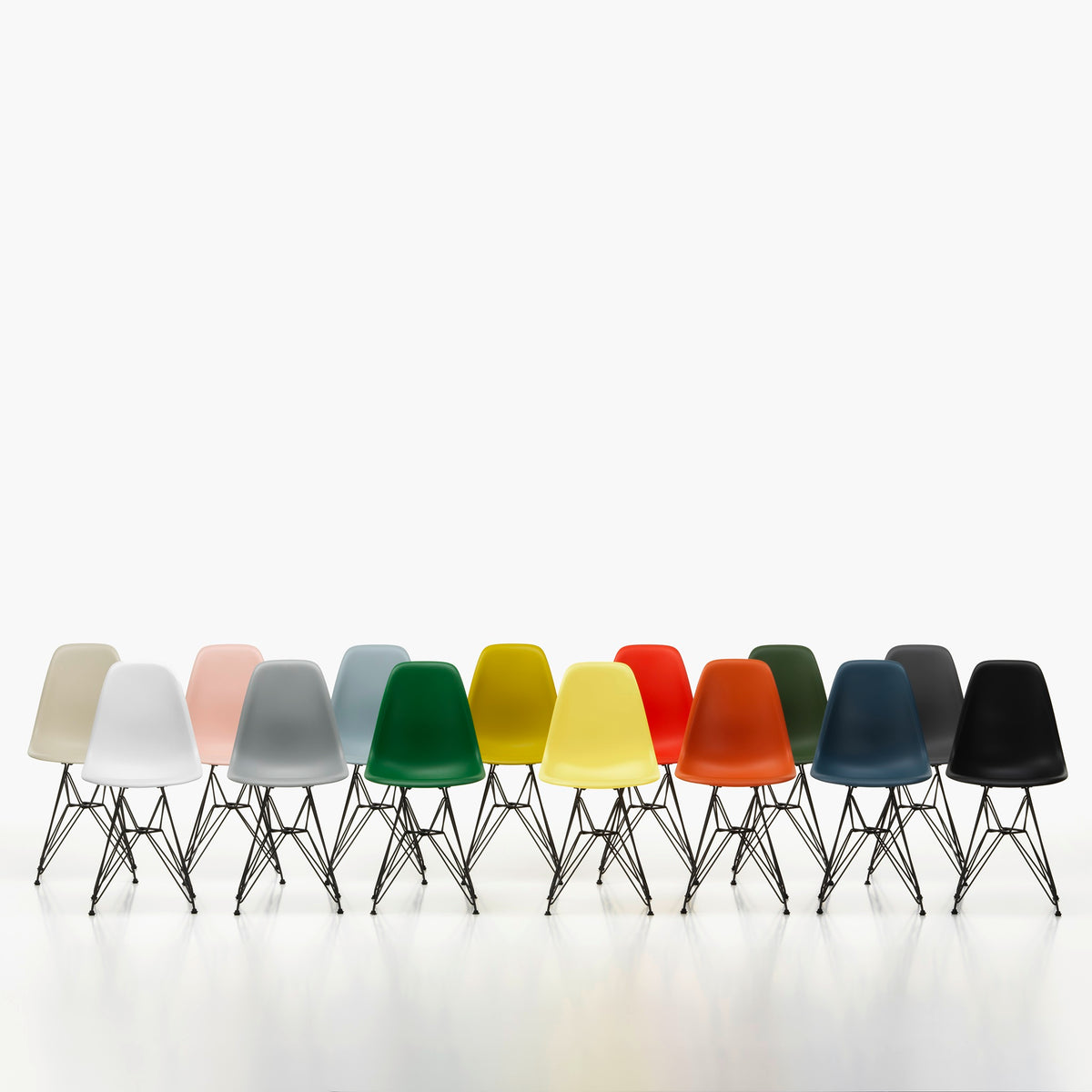 Vitra Eames Plastic Side Chair DSR RE Kunststoff Stuhl Eiffelturm-Gestell