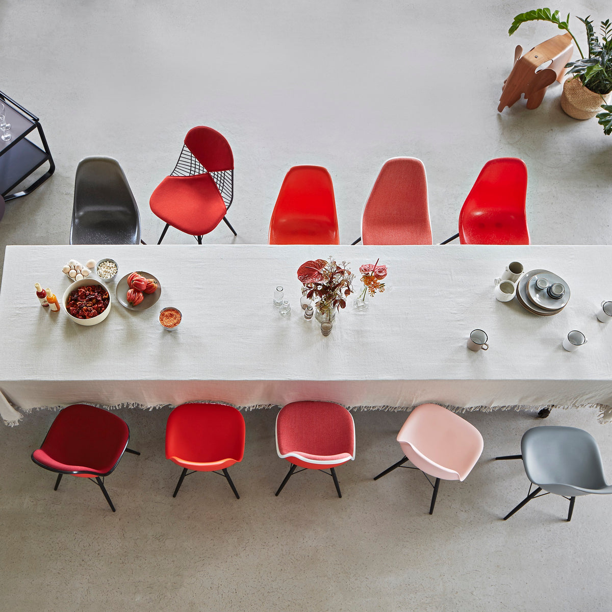 Vitra Eames Plastic Side Chair DSW RE Ahorn dunkel Kunststoff recycelt