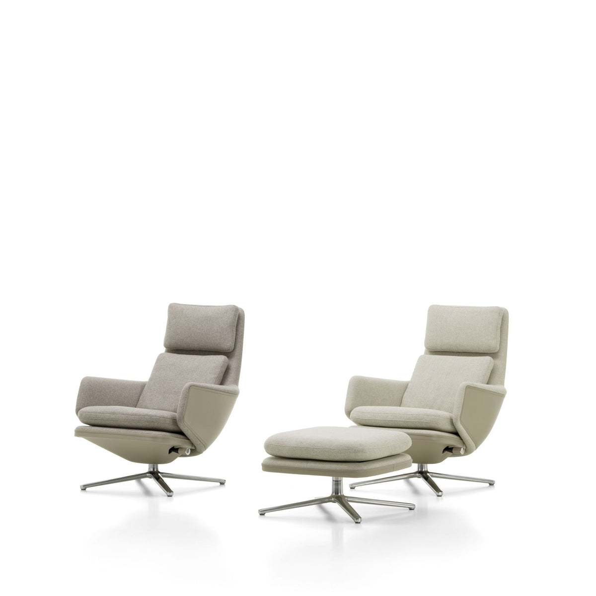Vitra Grand Relax Loungesessel drehbar mit Ottoman hoher Sessel & Hocker
