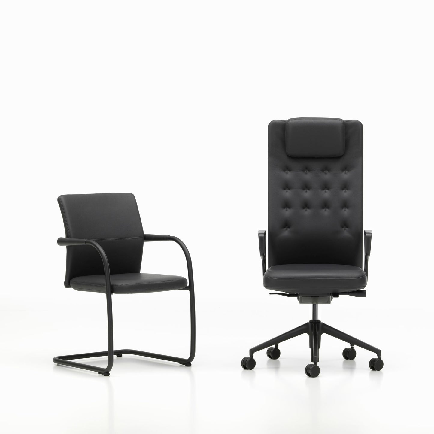Vitra ID Trim L Bürostuhl hohe Rückenlehne mit Kopfstütze Bezug Volo