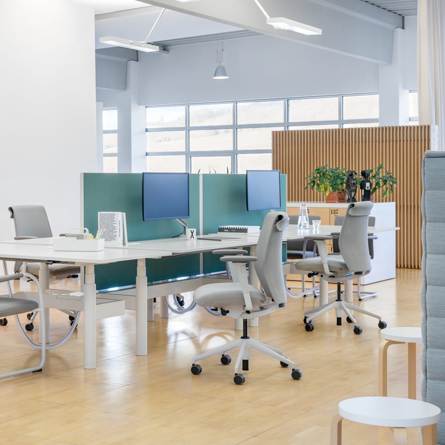 Vitra ID Cloud Bürostuhl Rücken Duo Knit Sitzbezug Plano