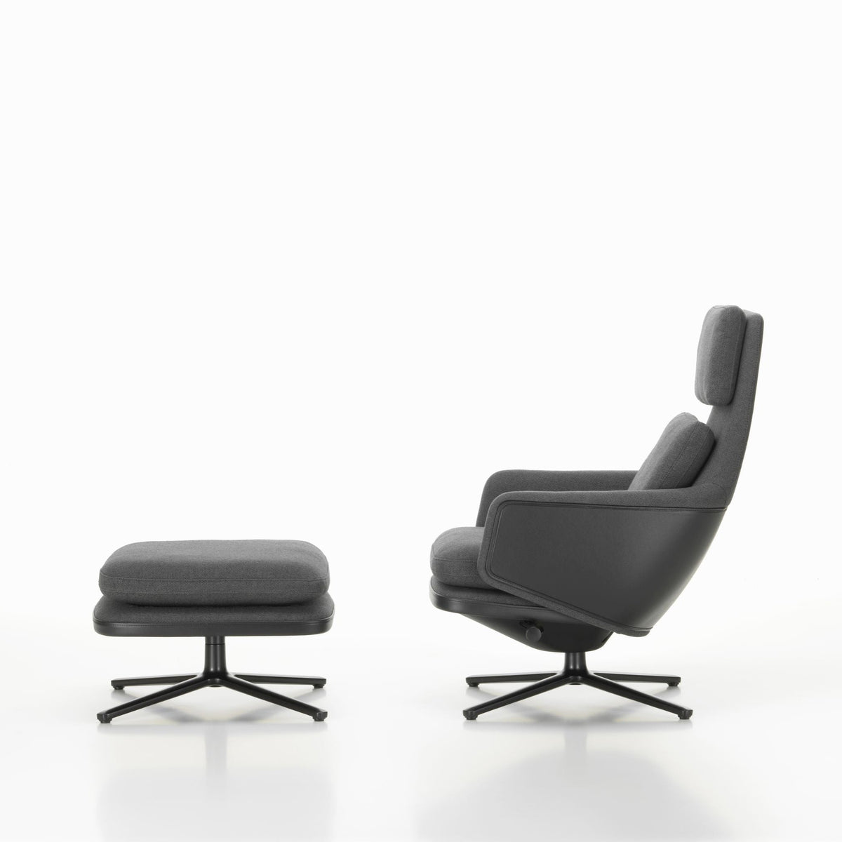 Vitra Grand Relax Loungesessel drehbar mit Ottoman hoher Sessel & Hocker