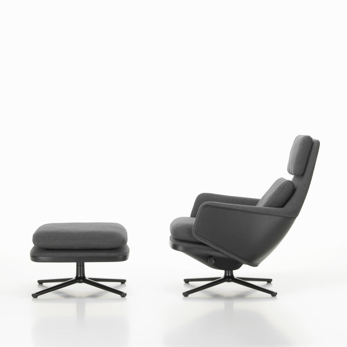 Vitra Grand Relax Loungesessel drehbar mit Ottoman hoher Sessel & Hocker