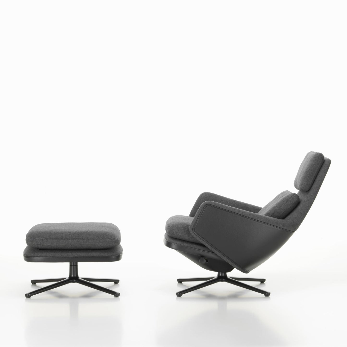 Vitra Grand Relax Loungesessel drehbar mit Ottoman hoher Sessel & Hocker