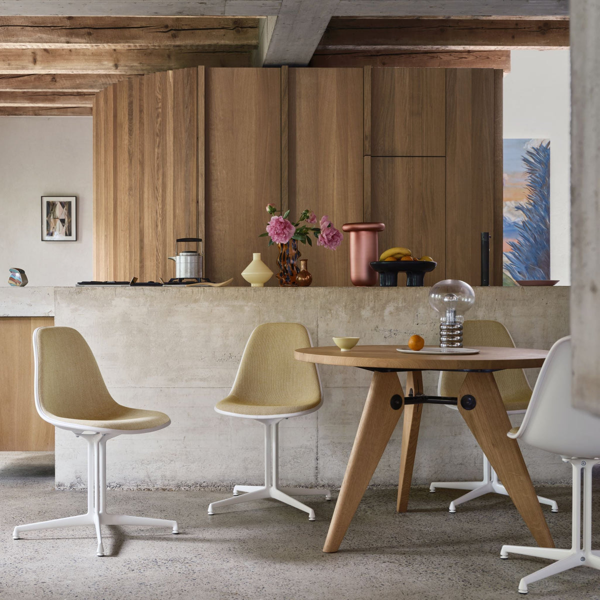 Vitra Guéridon Table runder Besprechungstisch / Esstisch Holz