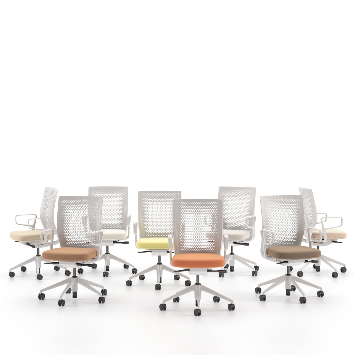 Vitra ID Air Bürostuhl gelochter patentierter Kunststoffrücken Sitzbezug Plano