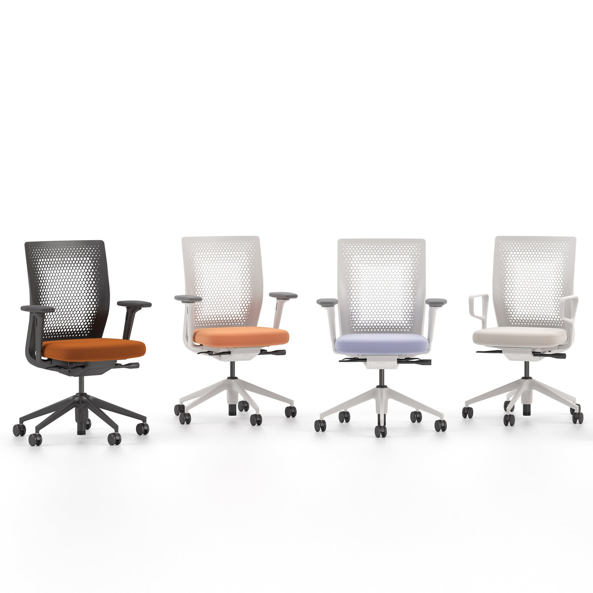 Vitra ID Air Bürostuhl gelochter patentierter Kunststoffrücken Sitzbezug Plano