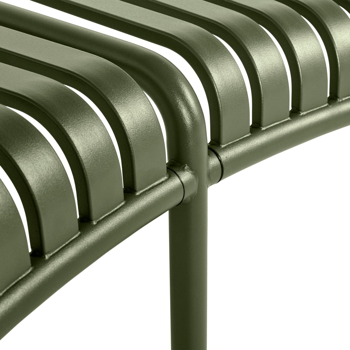 HAY Palissade Park Bench Outdoor-Sitzbank gerundet